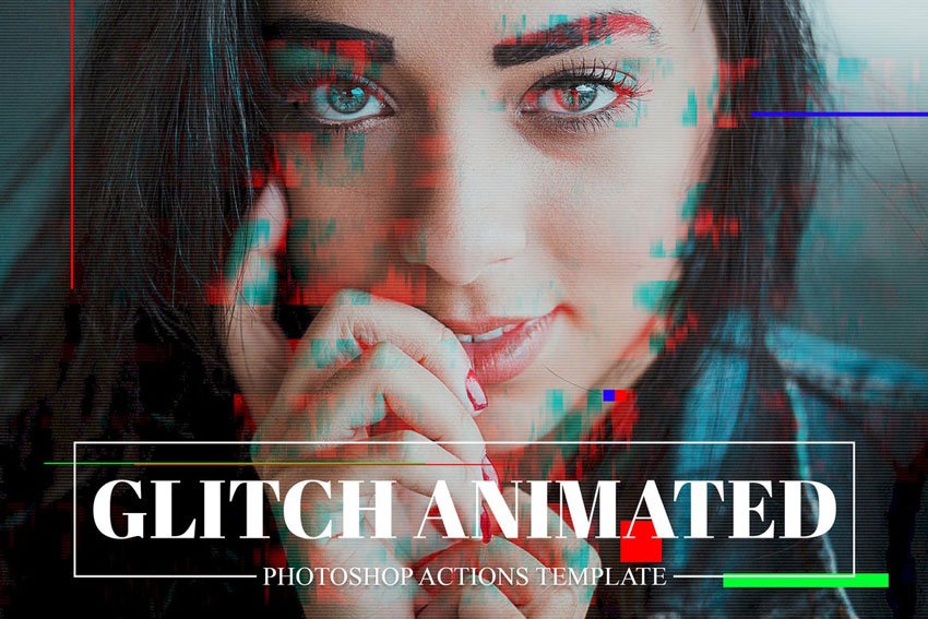 Gif Glitch Animated Photoshop Action